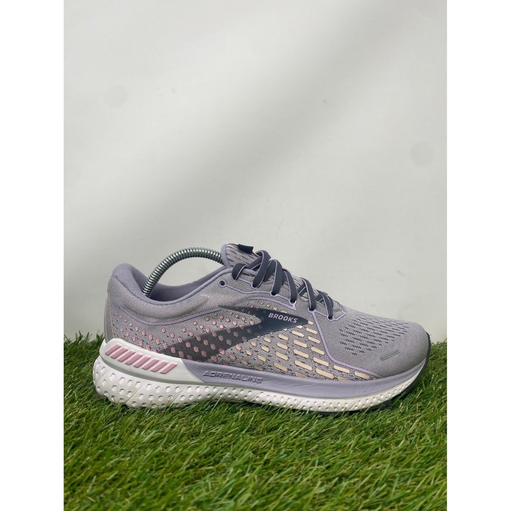 Adrenaline Gts 21 Gray Lilac Womens US 8 Running Shoes Sneakers Athletic Gym